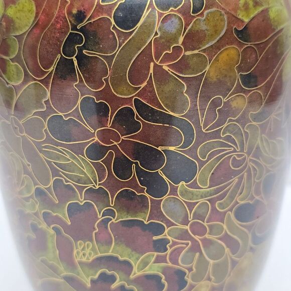 Vintage Chinese Cloisonne Floral Vase - Picture 4 of 8